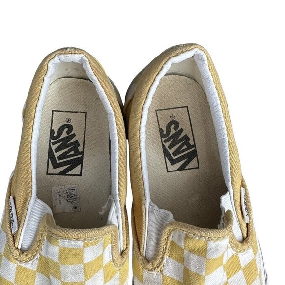 VANS Slip-On Yellow Sz 5.5 Women 4 Men’s Canvas Checkered Loafers - Picture 5 of 11